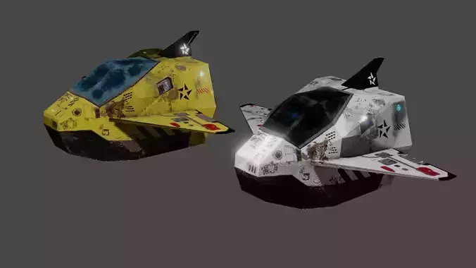 Spaceship Sci-fi - Inspector  High Details - 4kTextures Low-poly 3D model