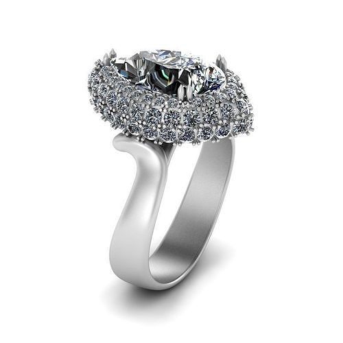 Multy-gemstone ring 3D print model