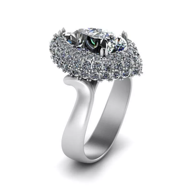 Multy-gemstone ring 3D print model