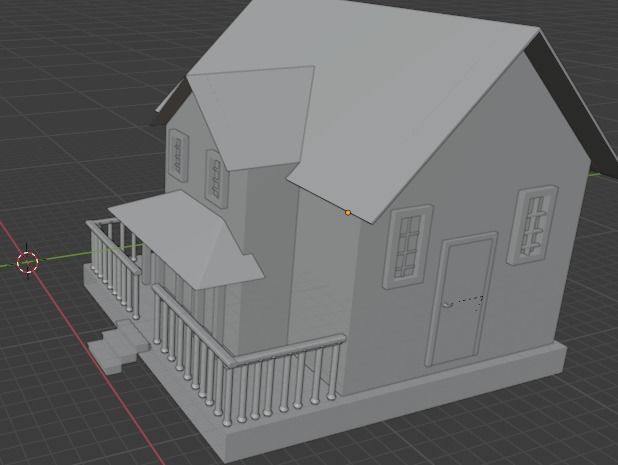 Simple low poly house 3D model_6
