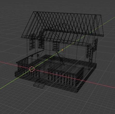 Simple low poly house 3D model_4