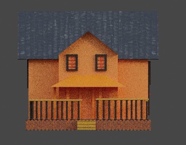 Simple low poly house 3D model_7