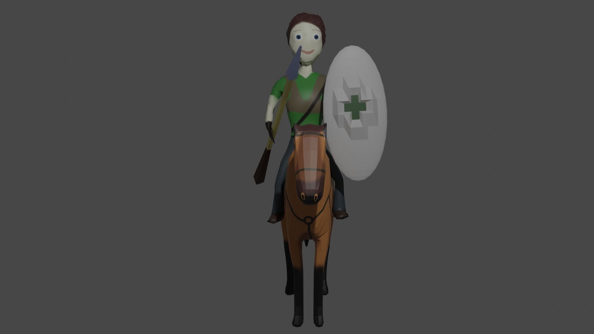 Light Cavalry Character Lowpoly Low-poly 3D model_4