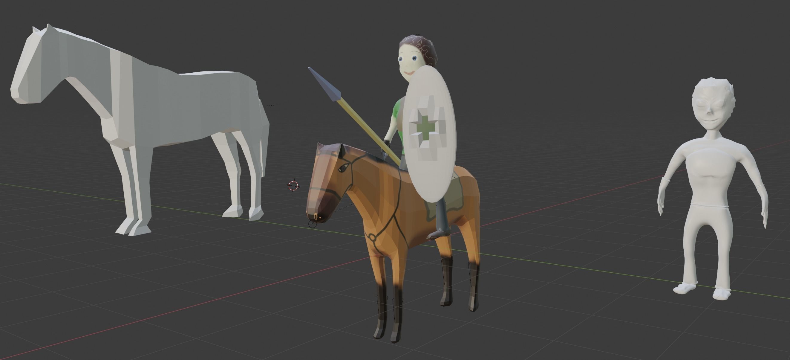 Light Cavalry Character Lowpoly Low-poly 3D model_5