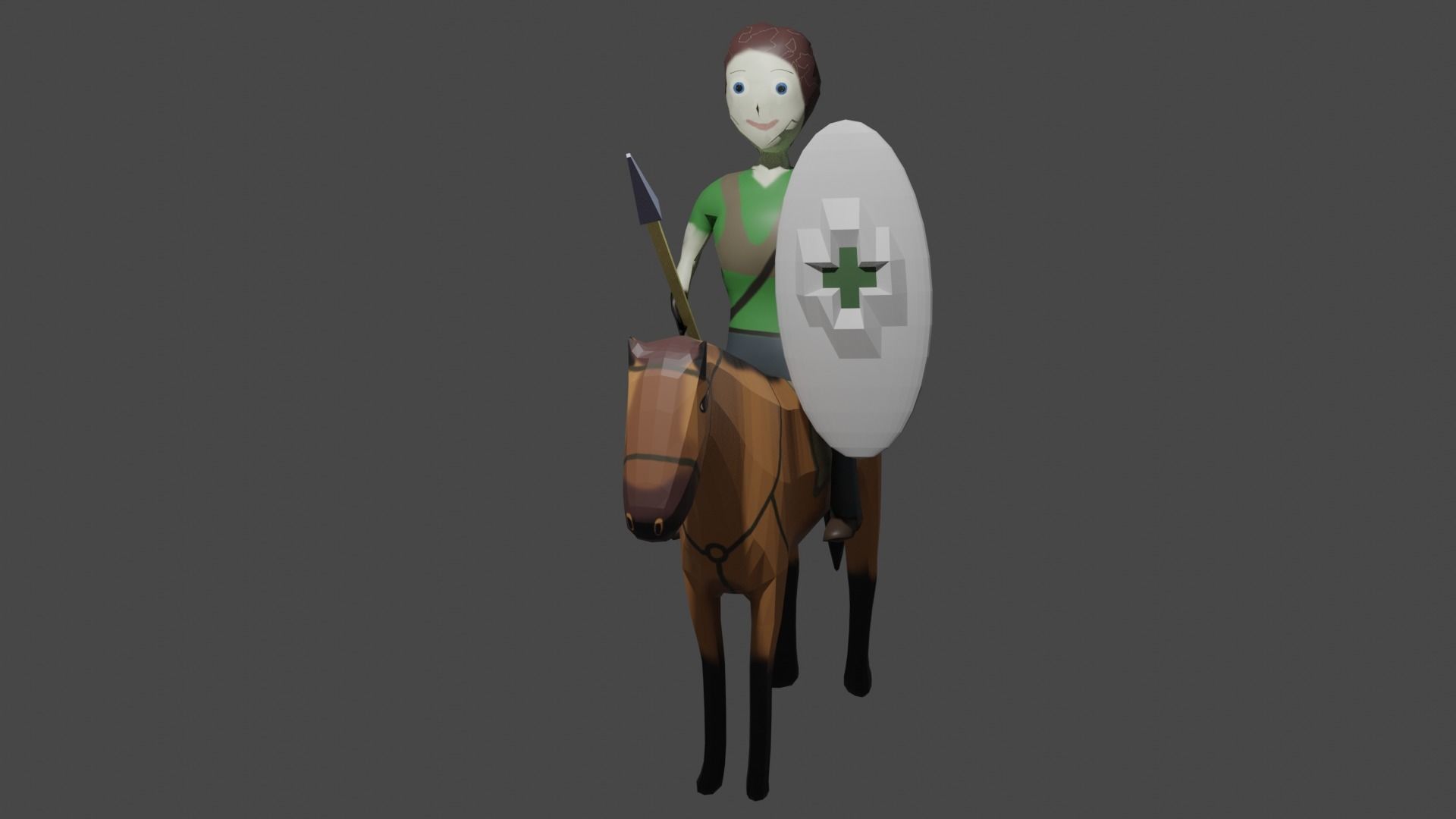 Light Cavalry Character Lowpoly Low-poly 3D model_2