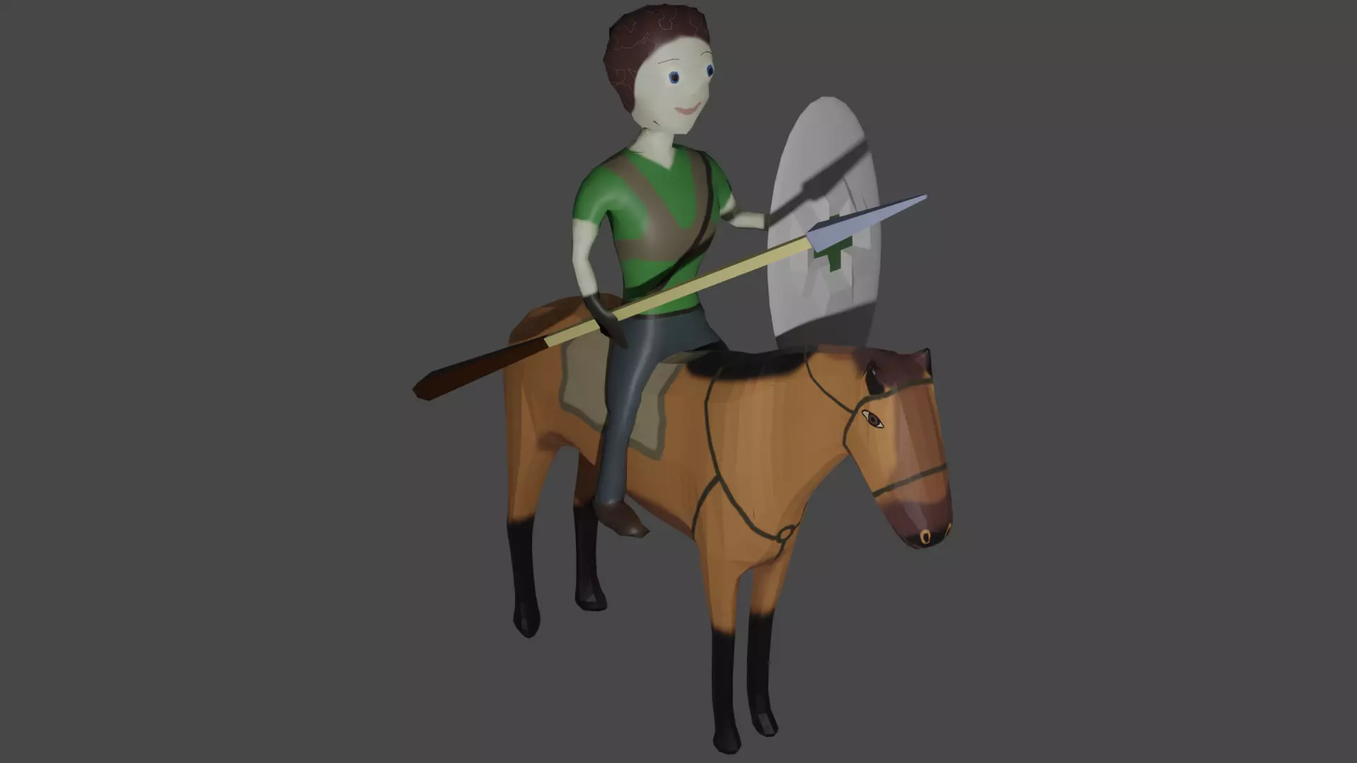 Light Cavalry Character Lowpoly Low-poly 3D model_0
