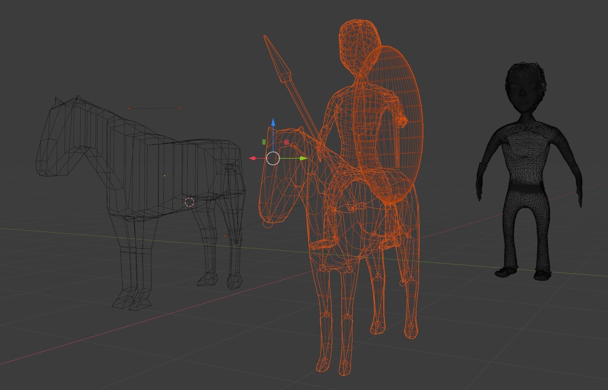 Light Cavalry Character Lowpoly Low-poly 3D model_6
