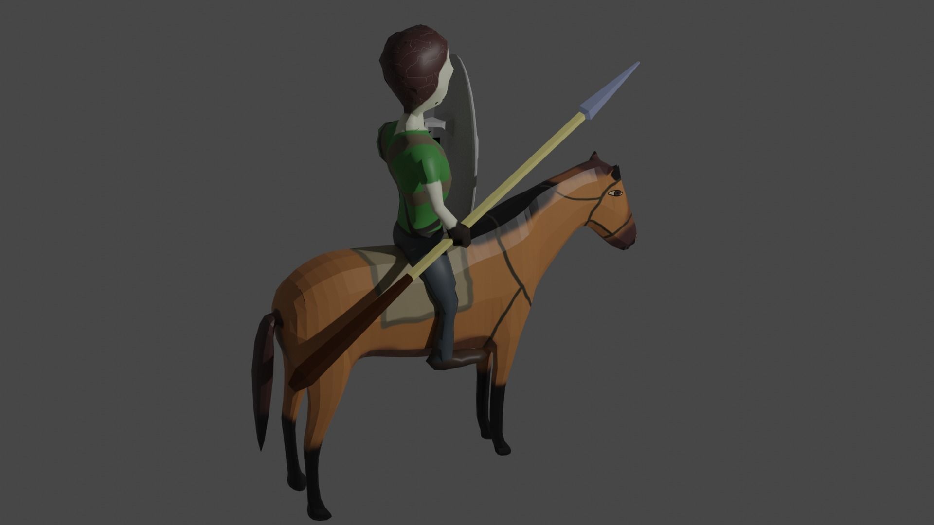 Light Cavalry Character Lowpoly Low-poly 3D model_3