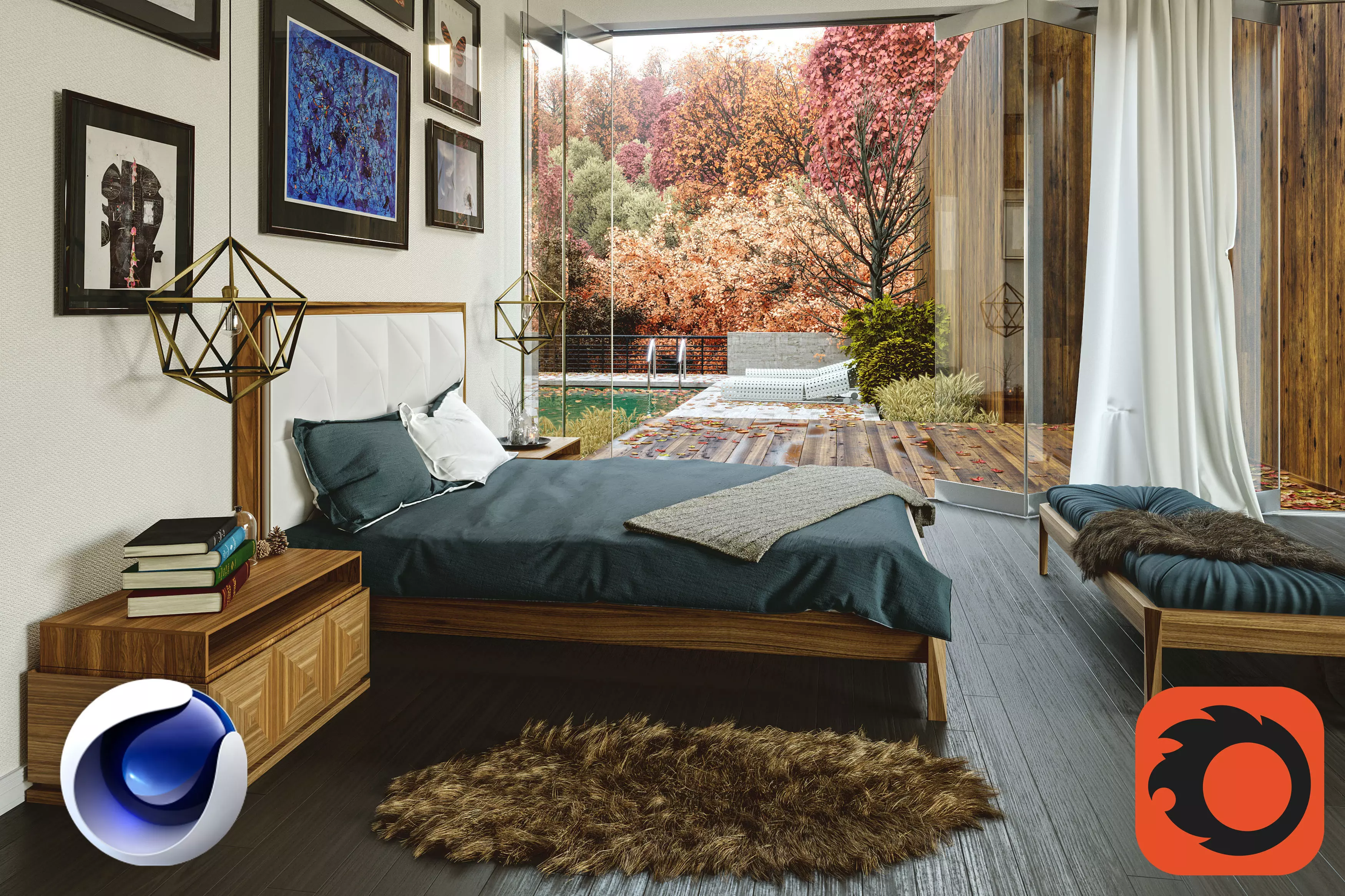 Bedroom For furniture photography 3D model_0