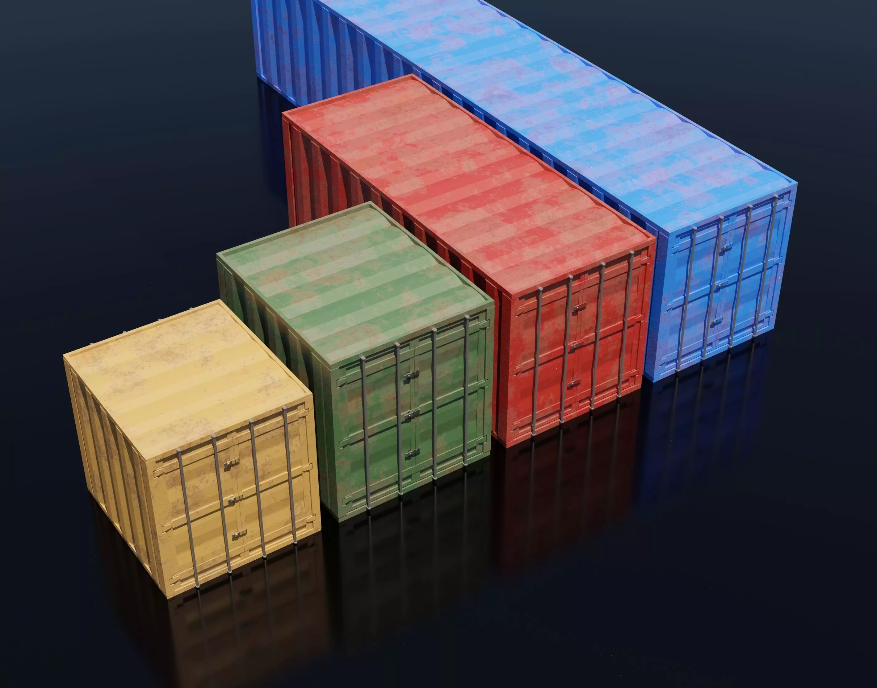 Sea Container PACK 3D model_0