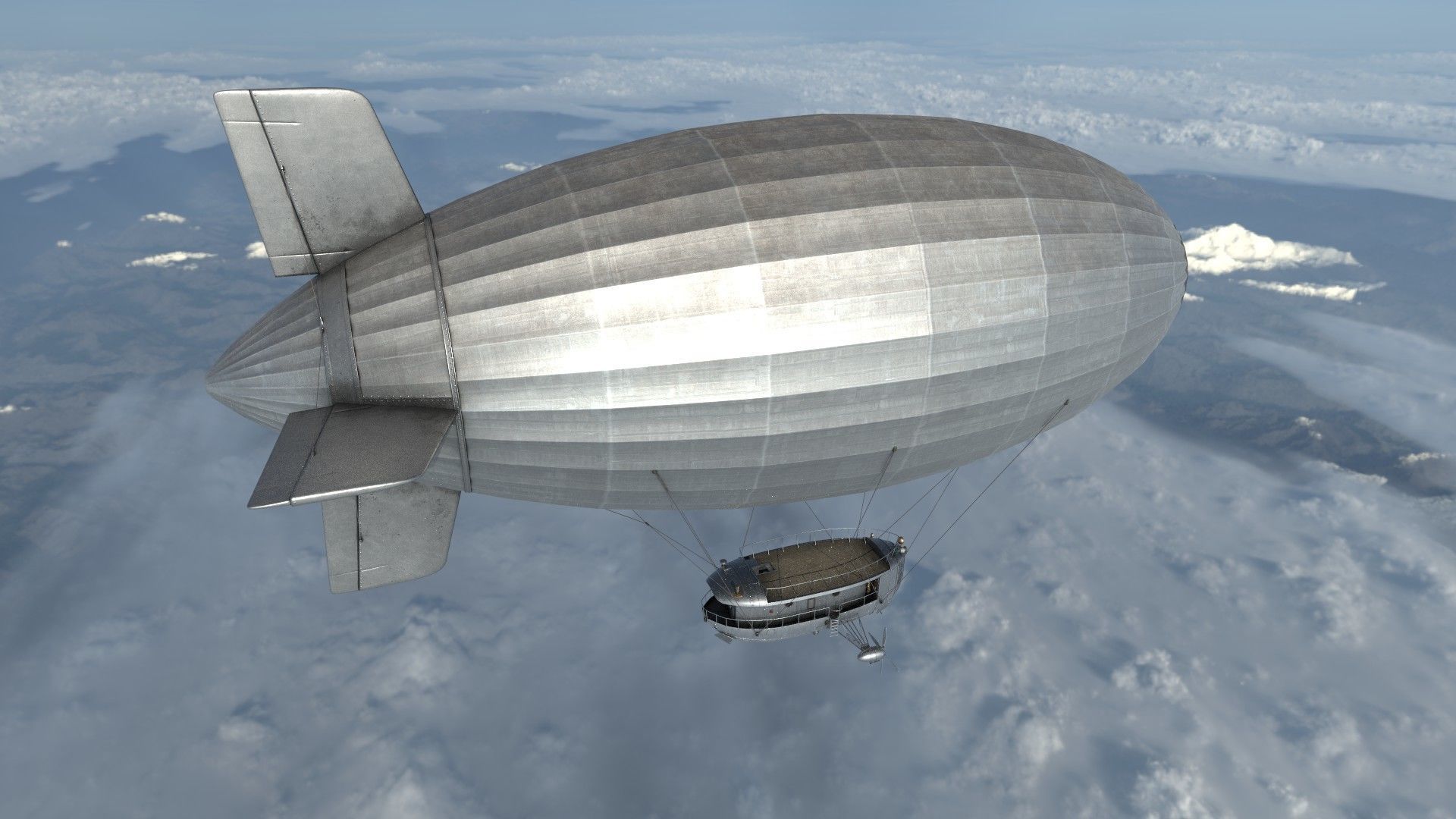 Airship Game Ready Low-poly 3D model_10