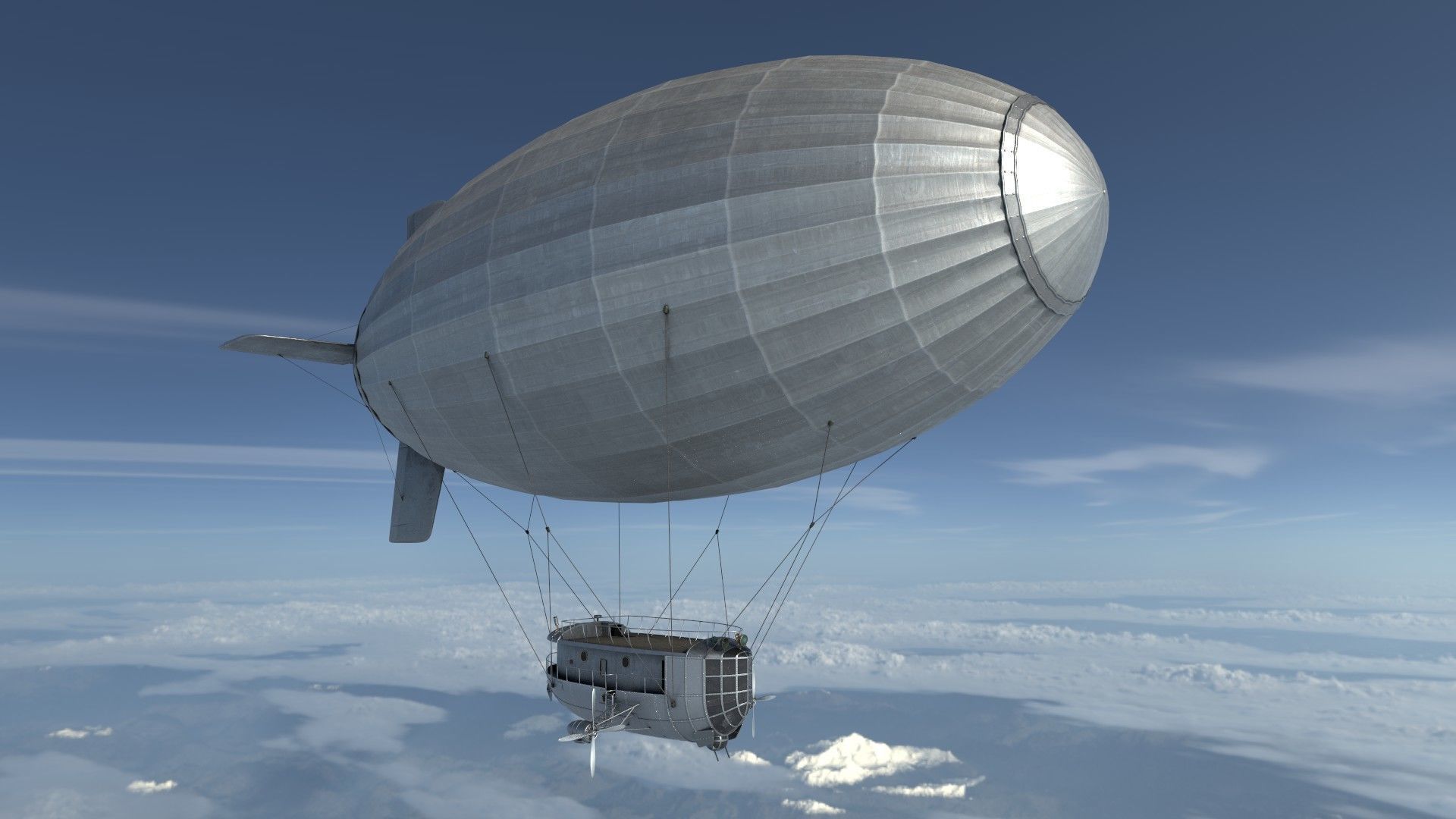 Airship Game Ready Low-poly 3D model_2