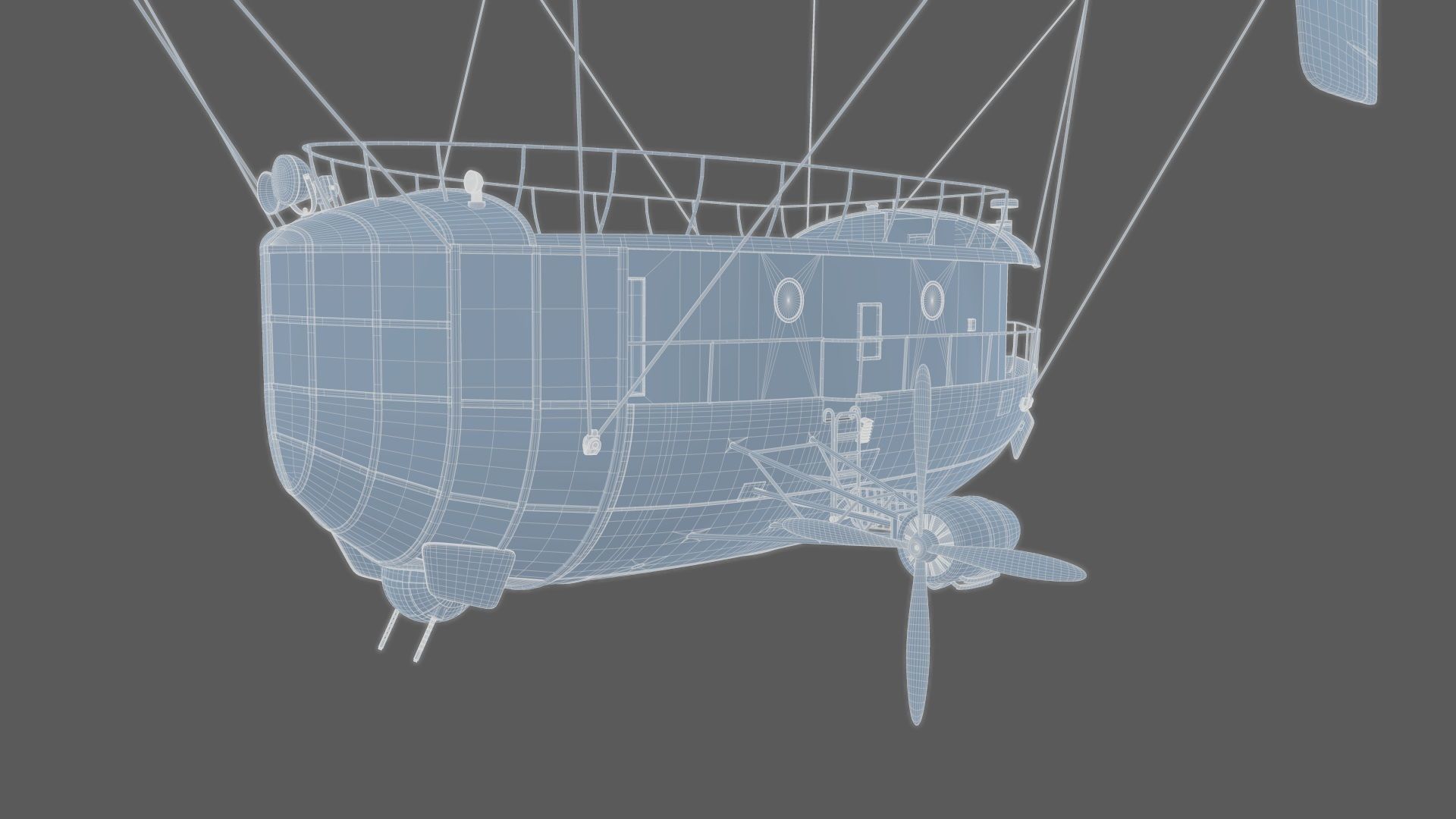 Airship Game Ready Low-poly 3D model_19