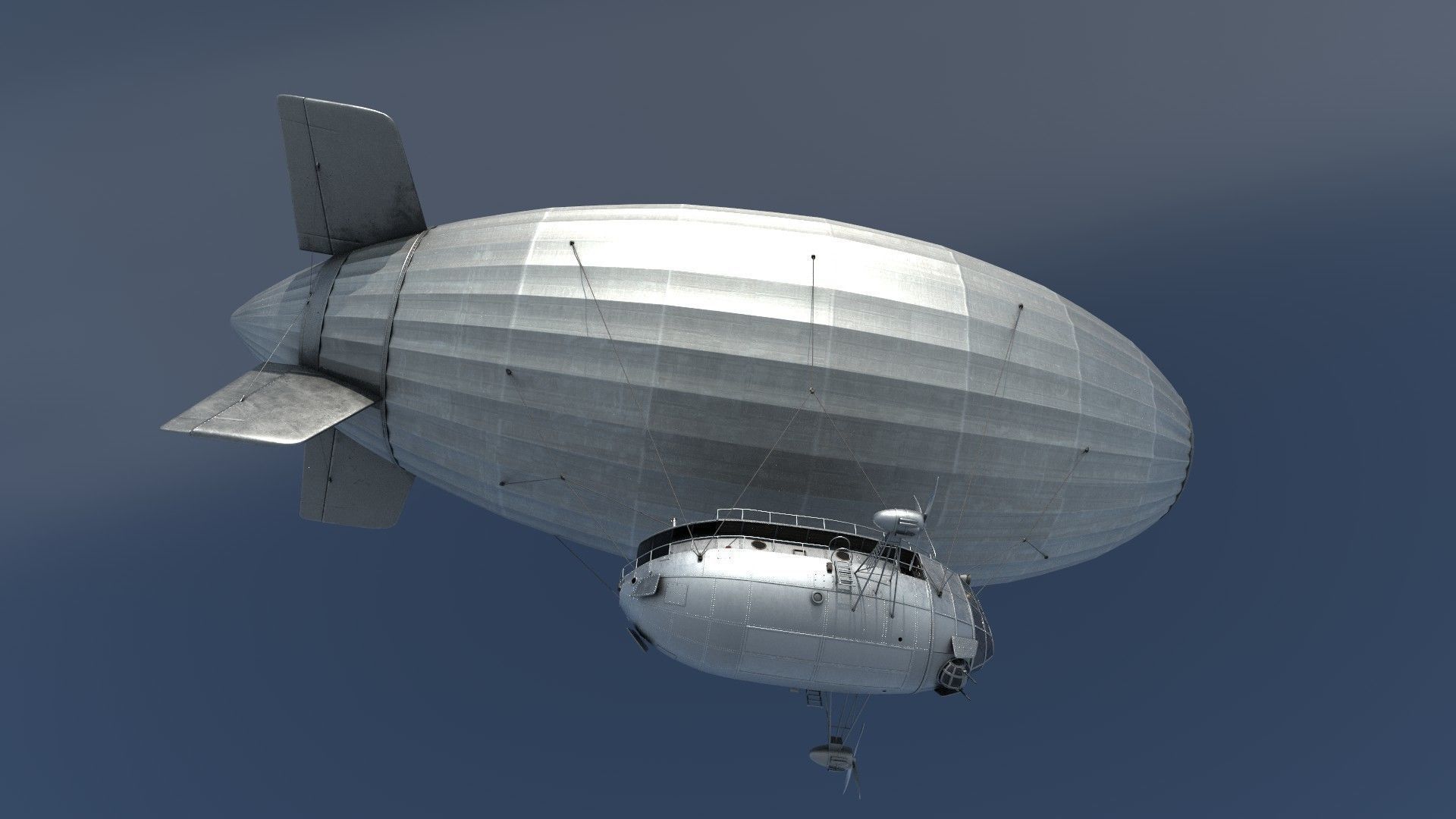 Airship Game Ready Low-poly 3D model_11