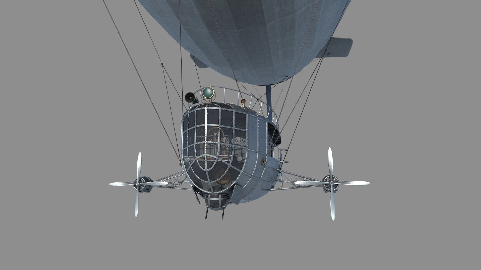 Airship Game Ready Low-poly 3D model_15