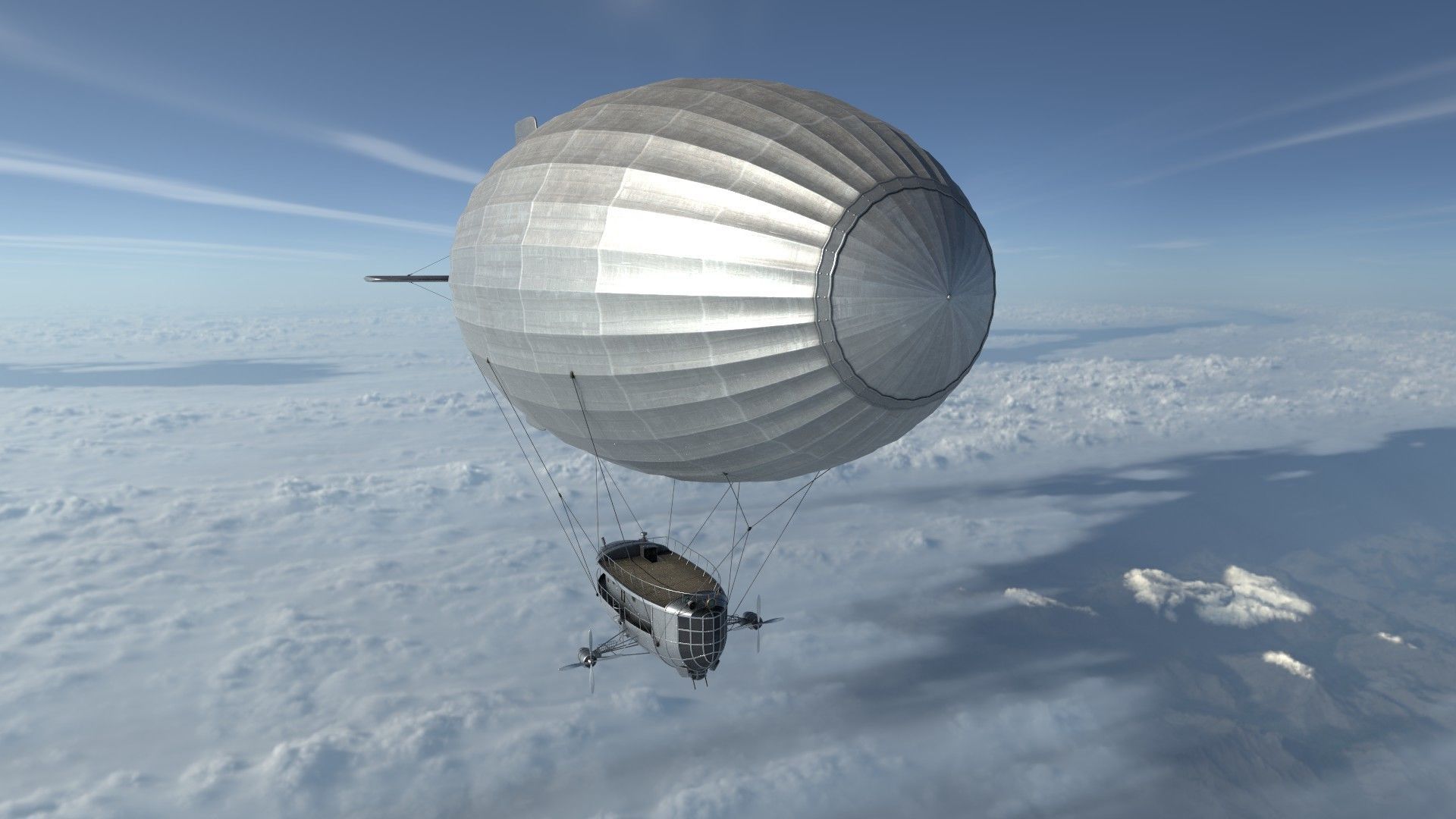 Airship Game Ready Low-poly 3D model_12