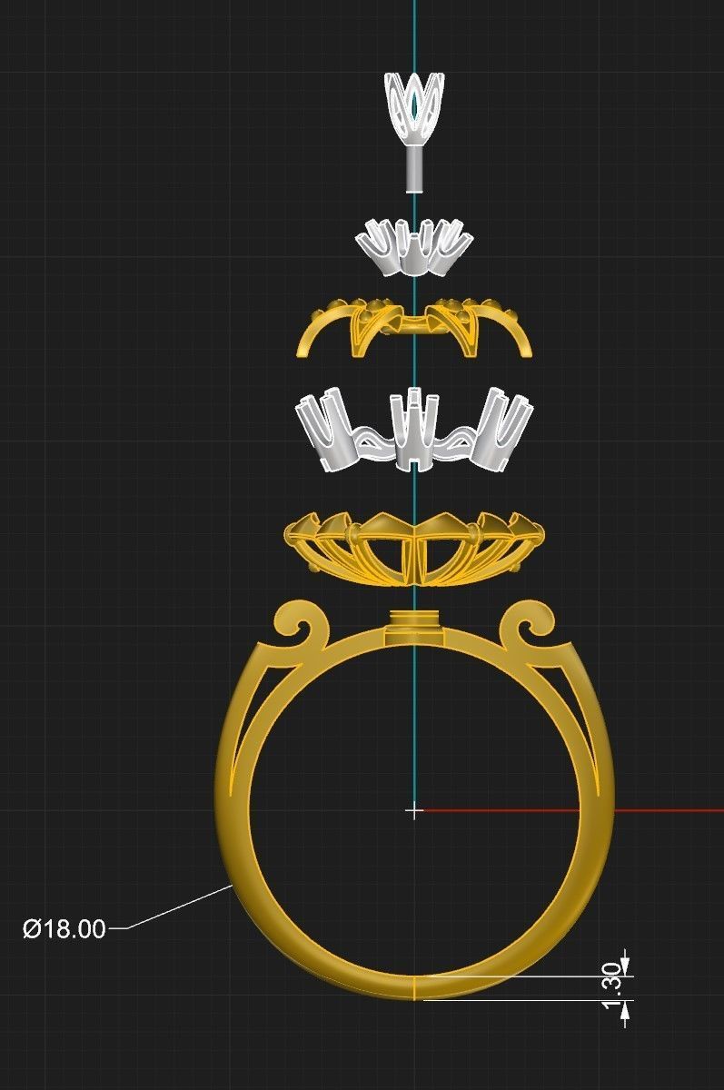 Ring and Earrings 1 3D print model_5