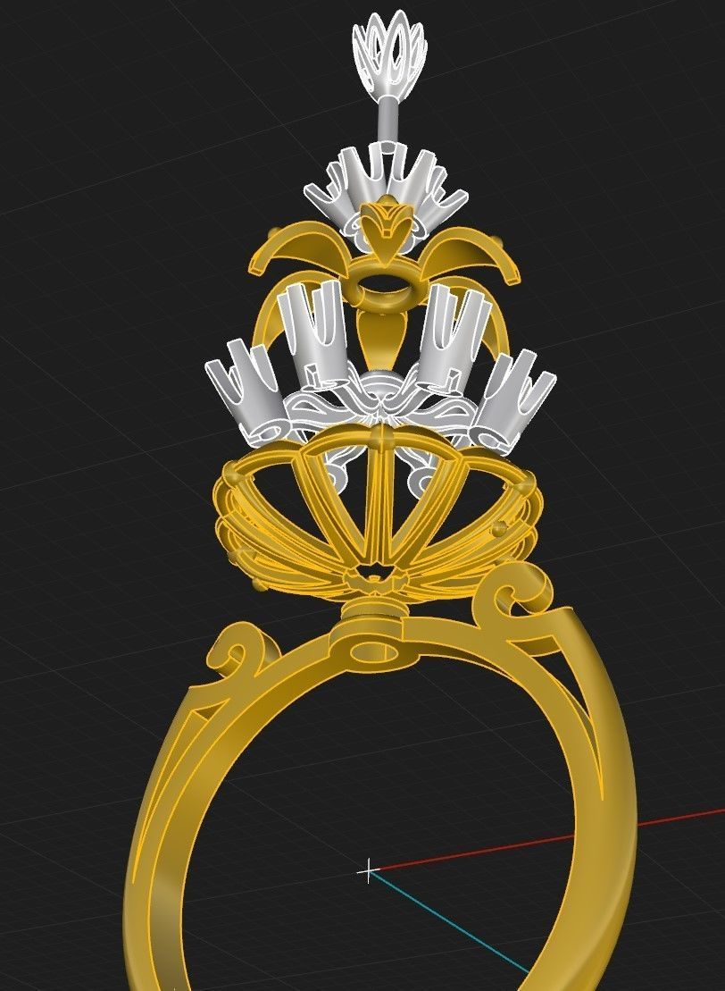 Ring and Earrings 1 3D print model_6