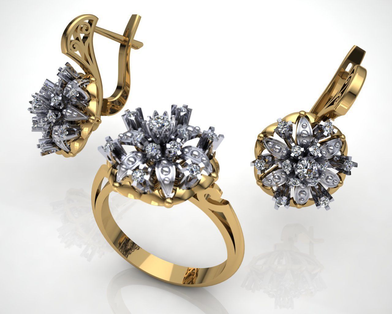 Ring and Earrings 1 3D print model_1