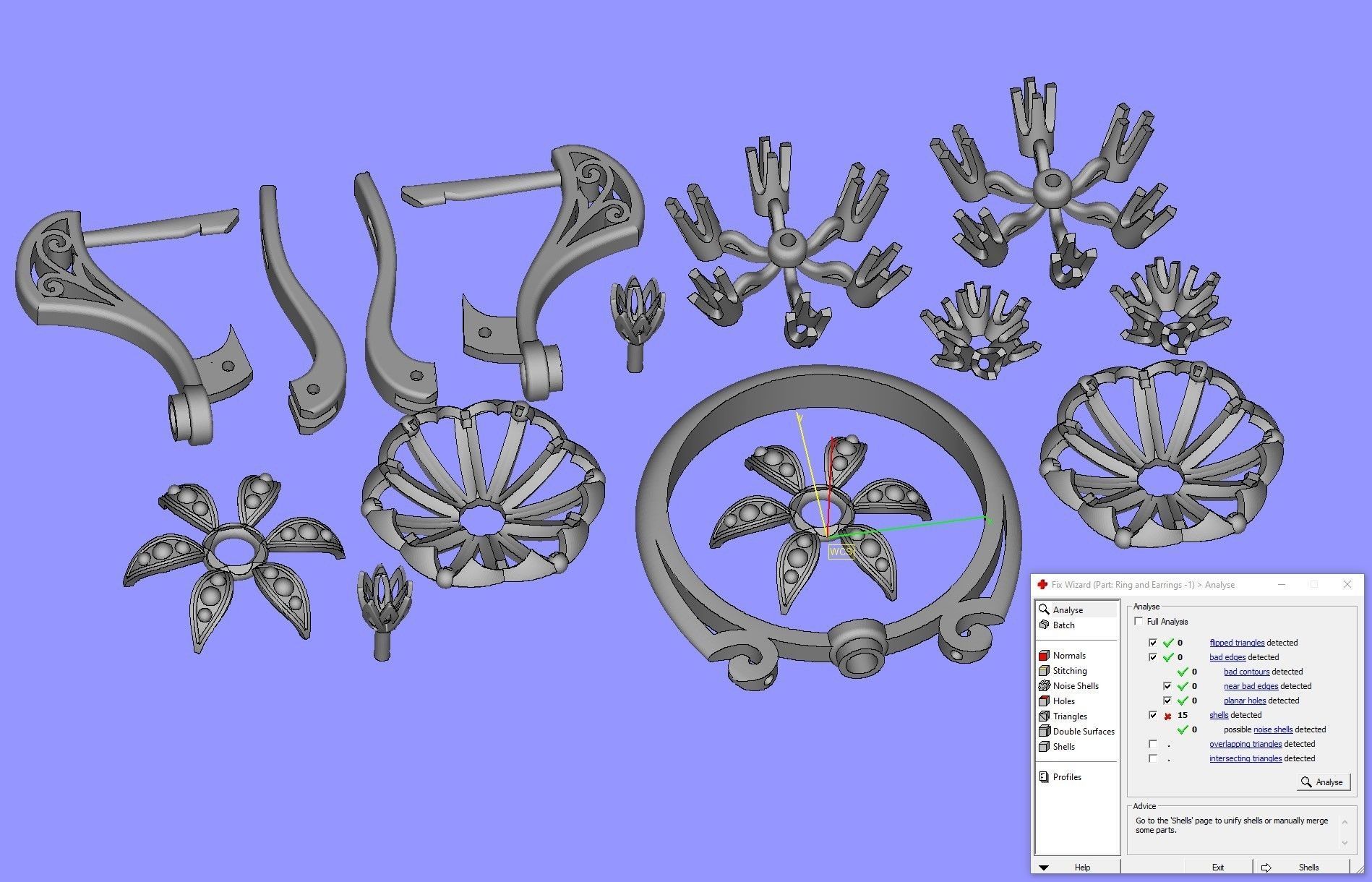 Ring and Earrings 1 3D print model_10