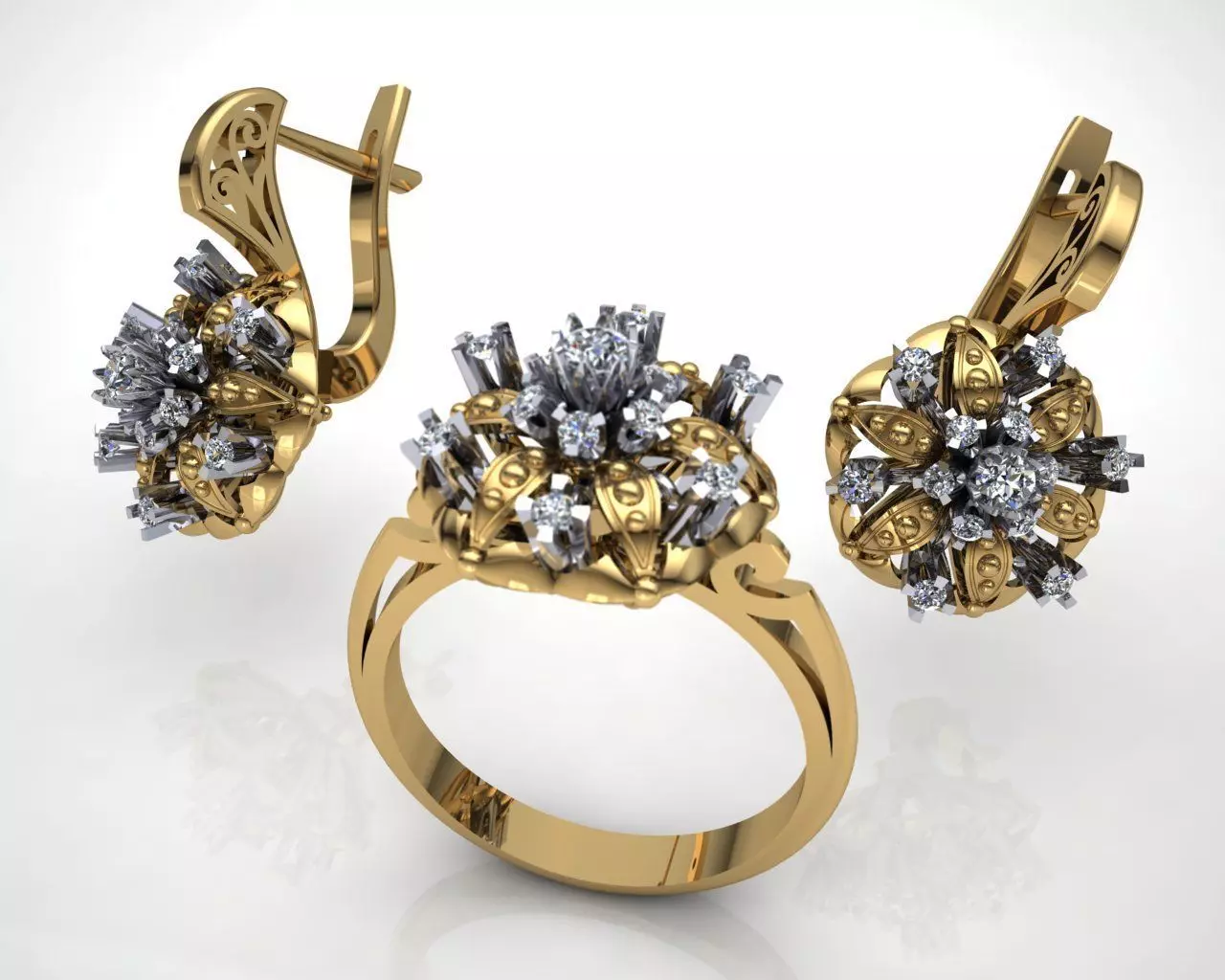 Ring and Earrings 1 3D print model_0