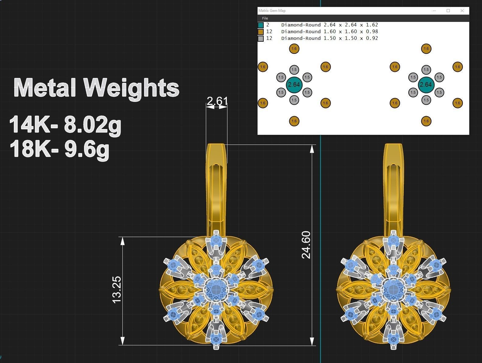 Ring and Earrings 1 3D print model_8
