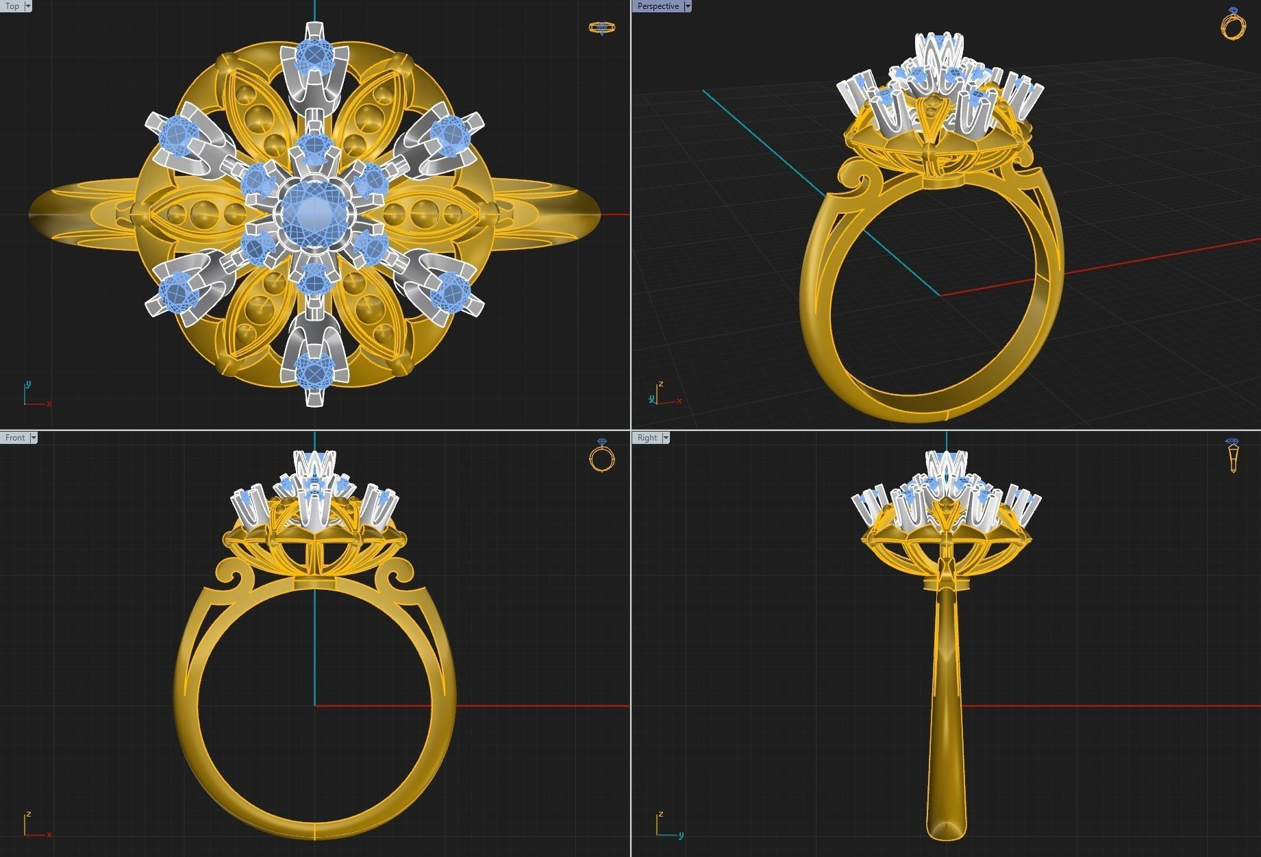 Ring and Earrings 1 3D print model_3