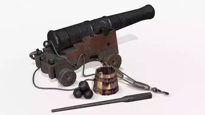 Old Naval Cannon - Dark Wood