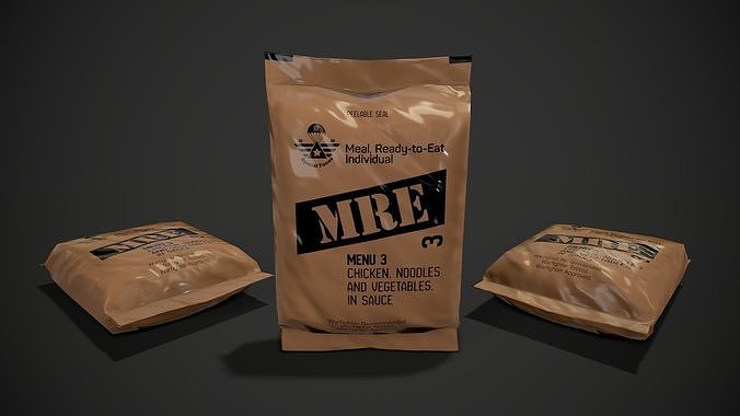 Survival Food Pack of 18 Items Low-poly 3D model 3