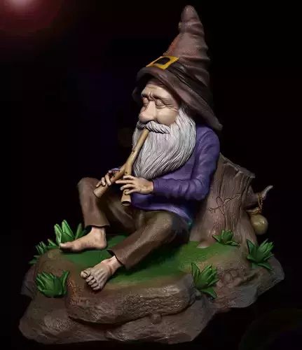 GNOMO gnome playing flute