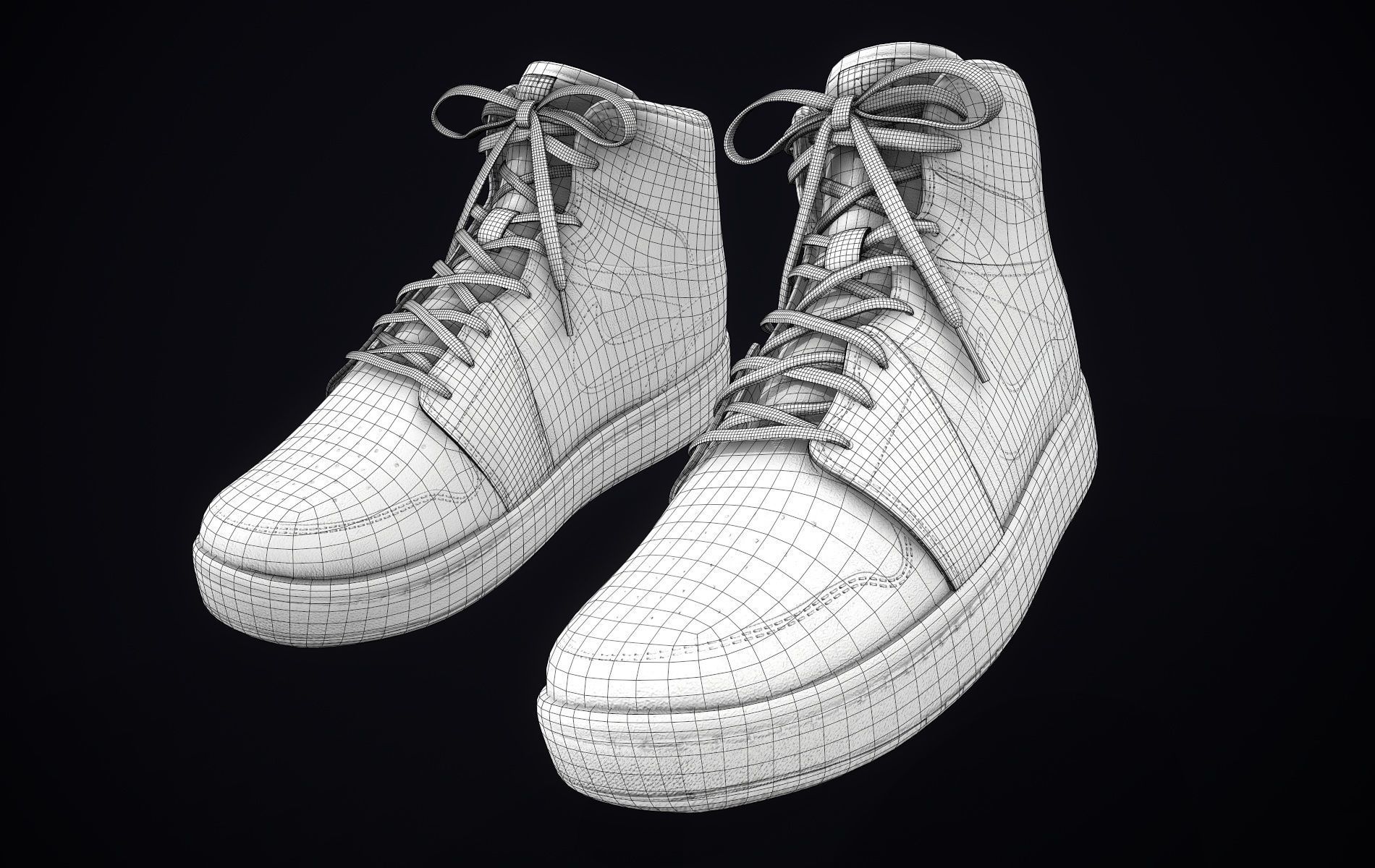  Nike Air Jordan Yellow Black Low-poly 3D model_21