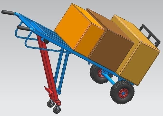 Handle Truck For Workshop - Trolley 3D model