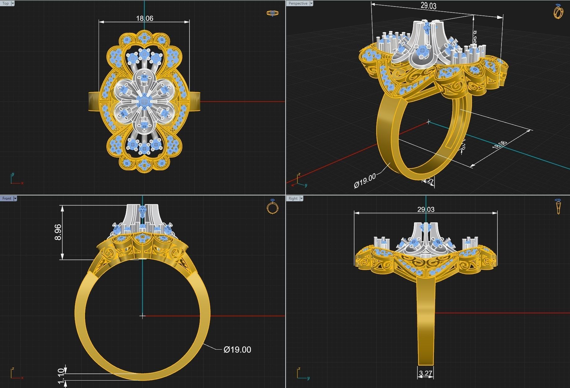 Ring and Earrings 2 3D print model_3