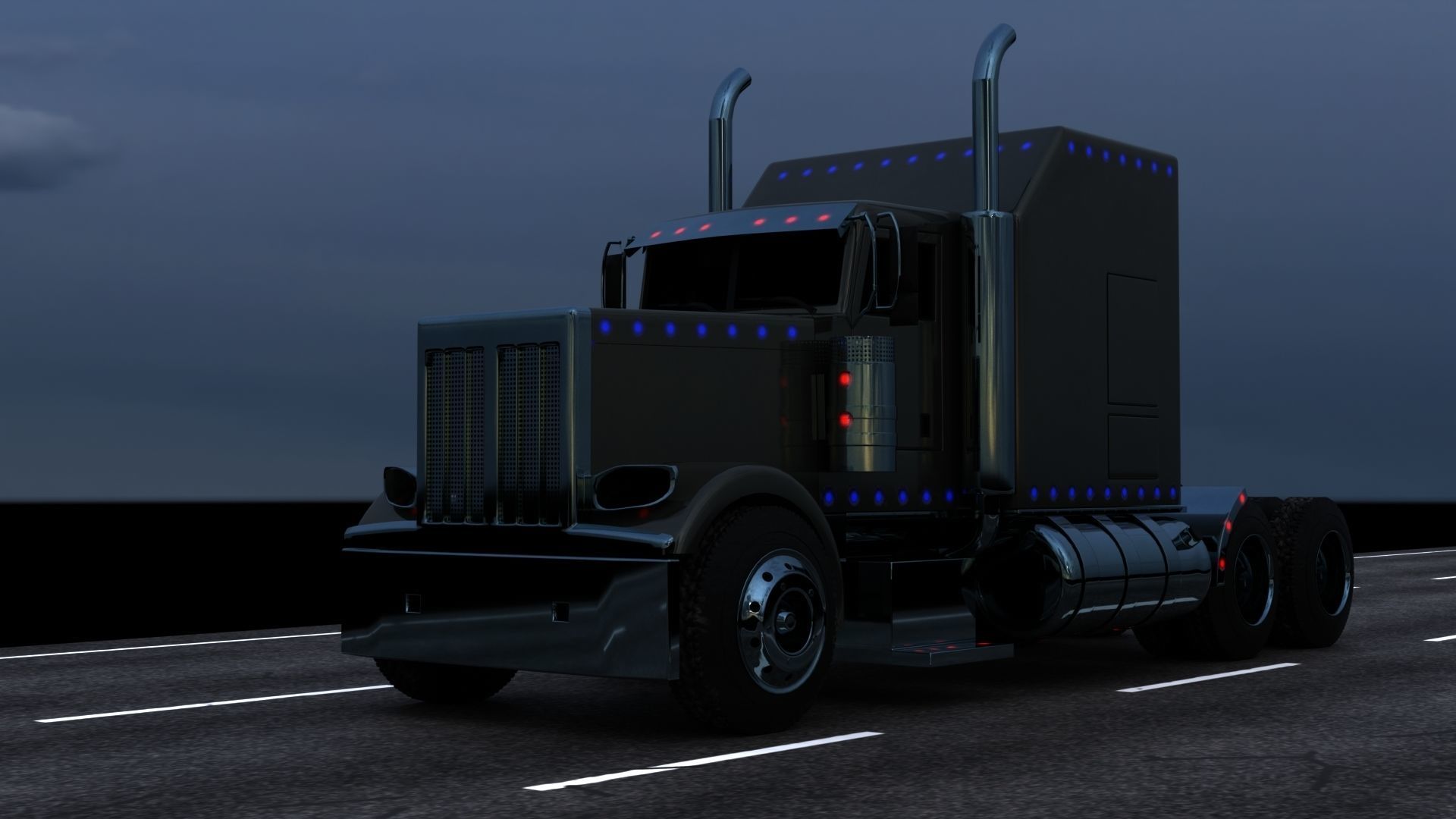 peterbilt truck Free 3D model_3