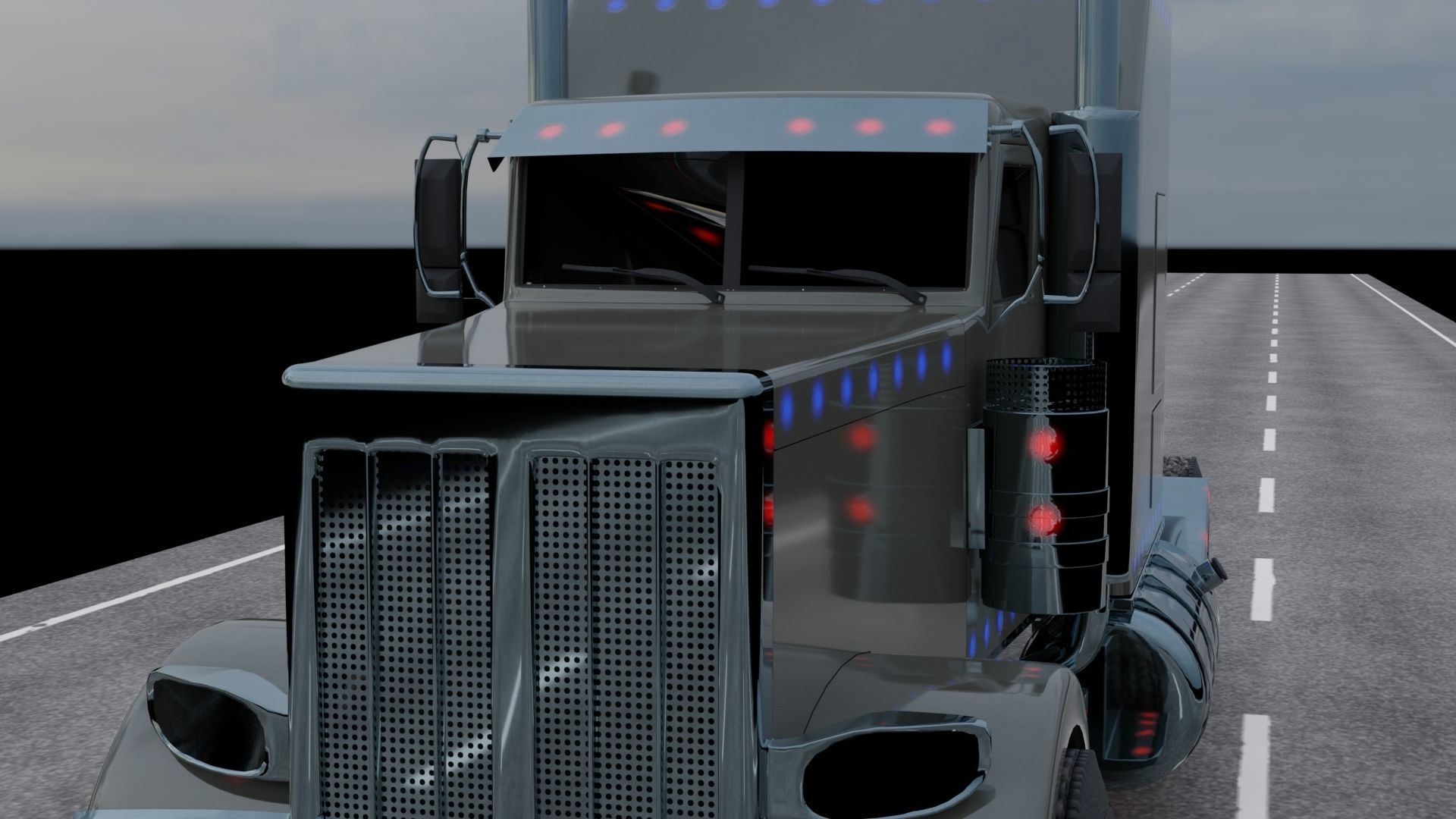 peterbilt truck Free 3D model_5