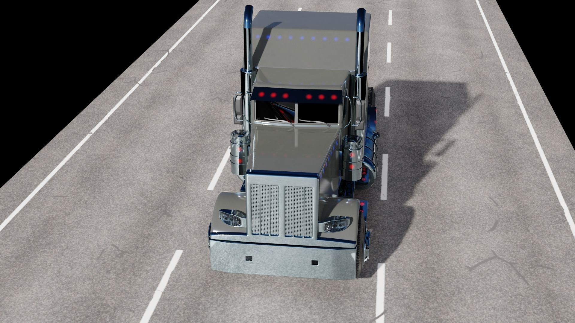 peterbilt truck Free 3D model_7