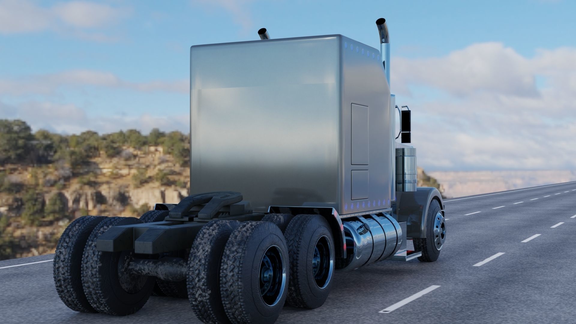 peterbilt truck Free 3D model_6