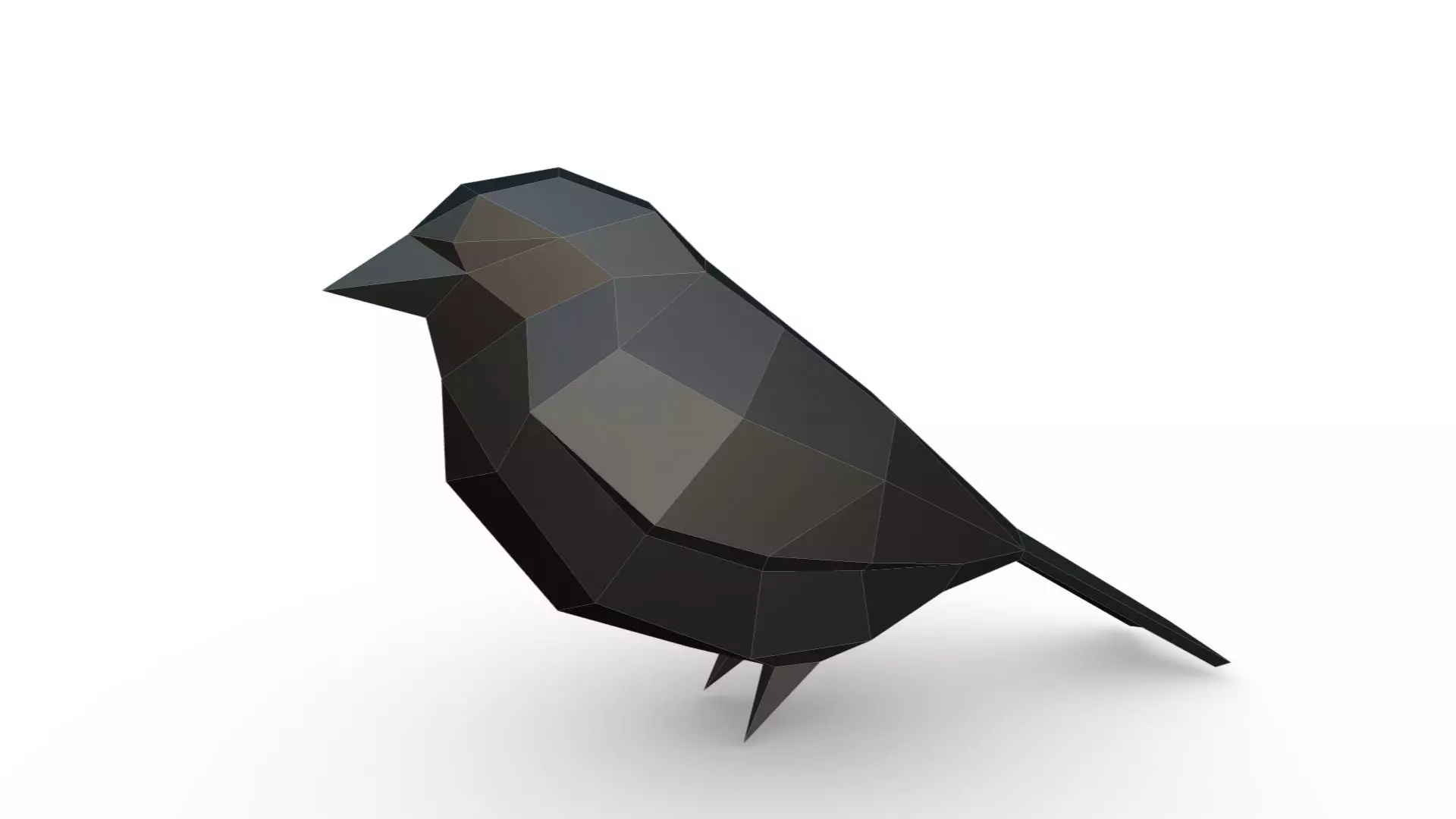 bird low poly polygonal 3D print model_0
