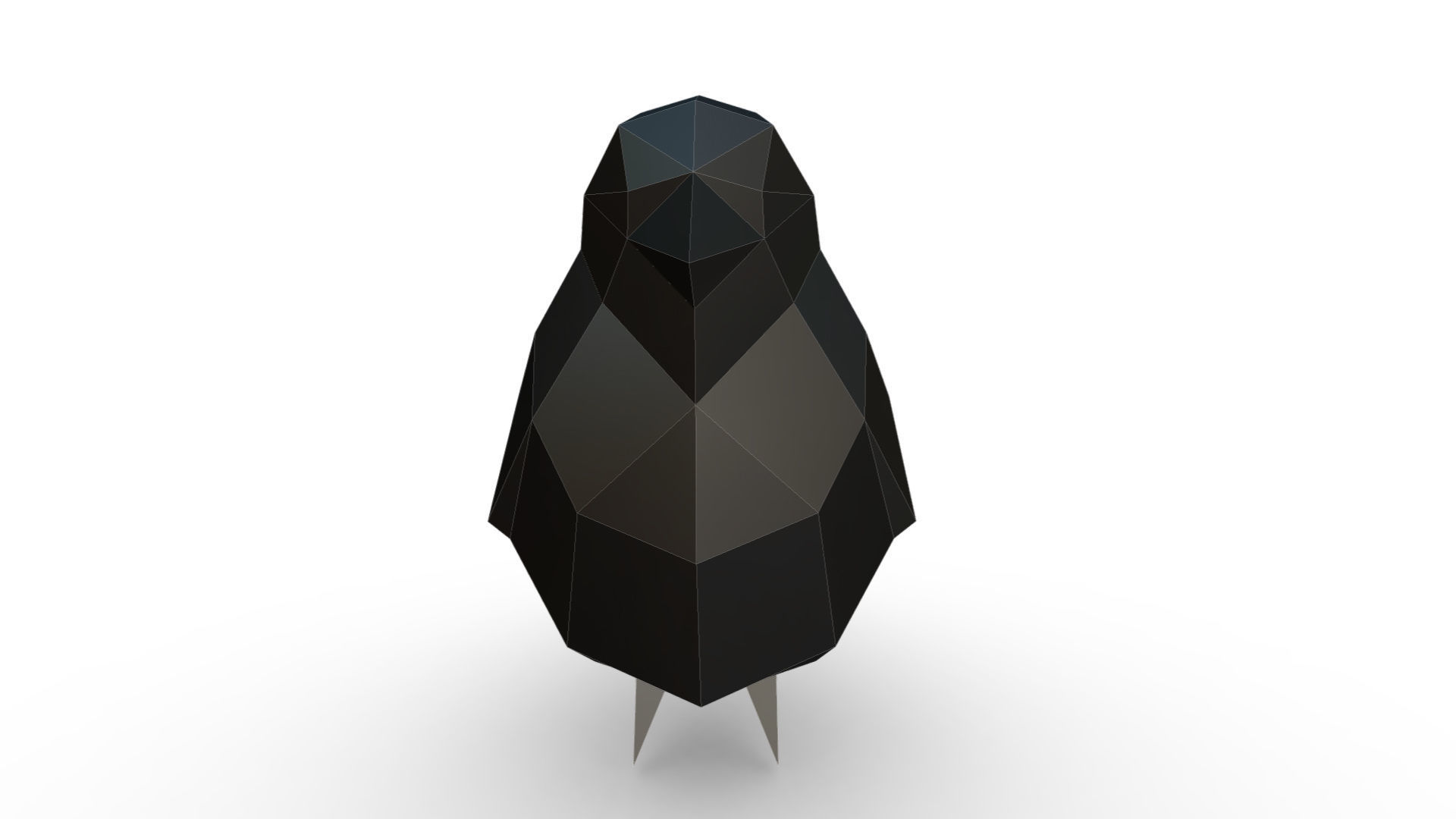 bird low poly polygonal 3D print model_6