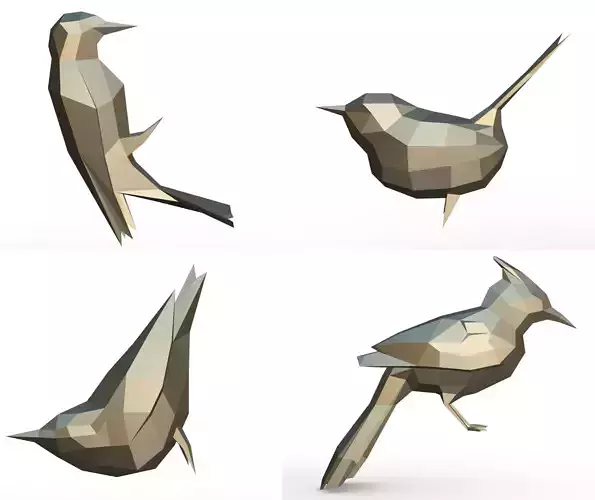 sparrow low poly bird