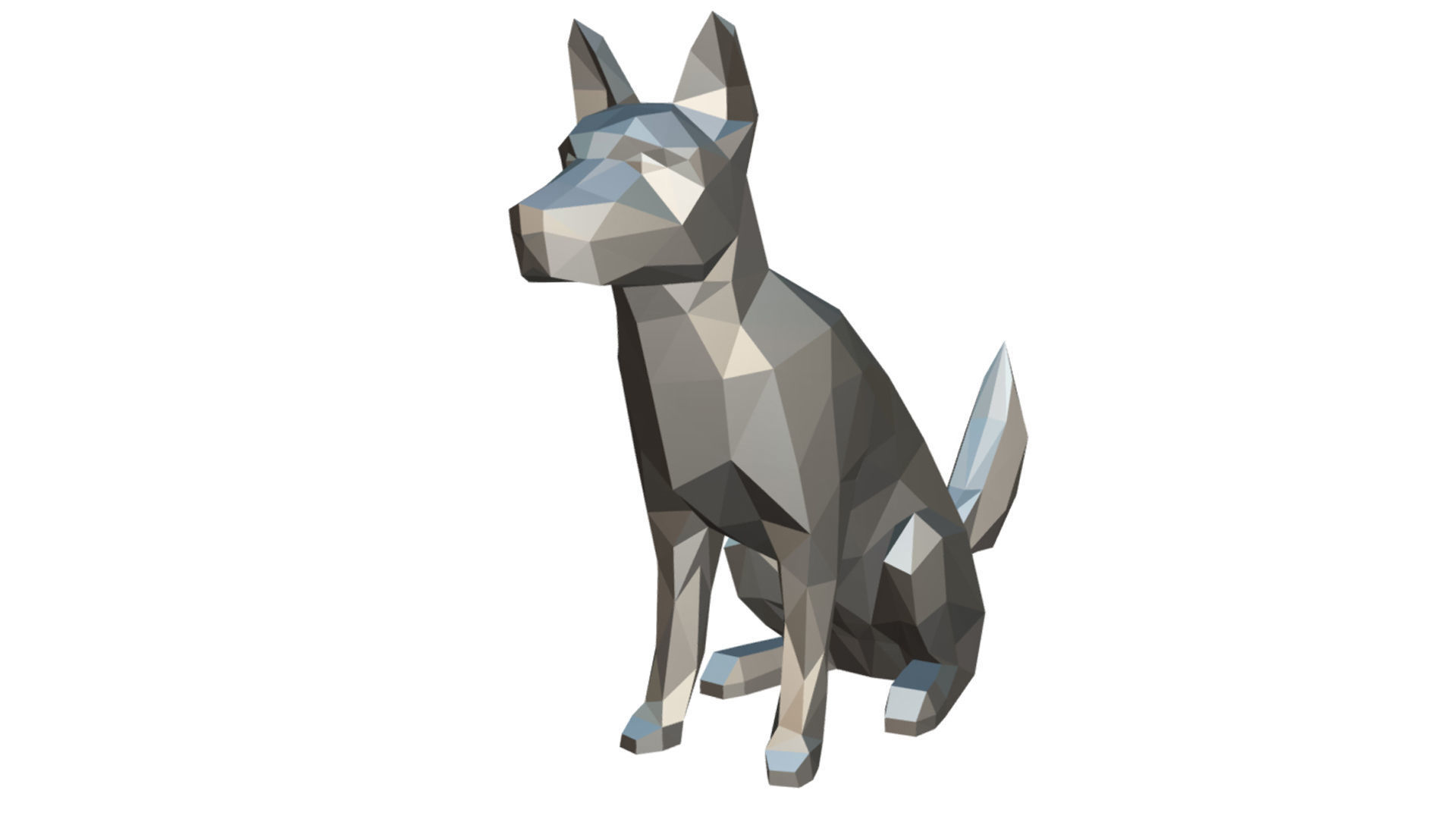 Blue Heeler low poly 3D print model_7
