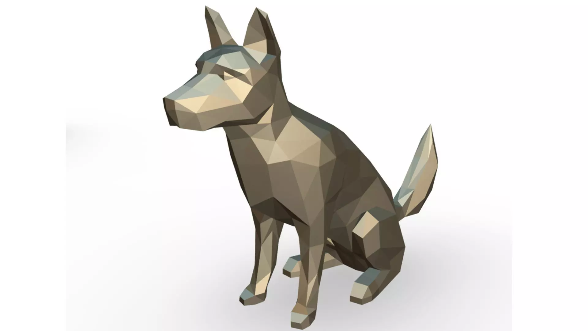 Blue Heeler low poly 3D print model_0