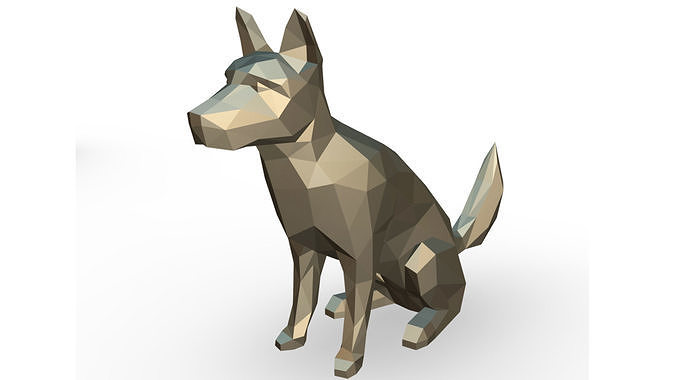 Blue Heeler low poly 3D print model