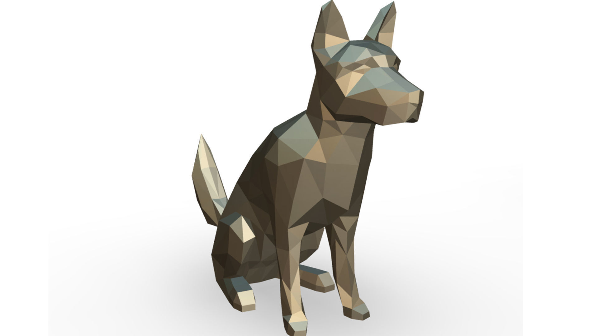Blue Heeler low poly 3D print model_5