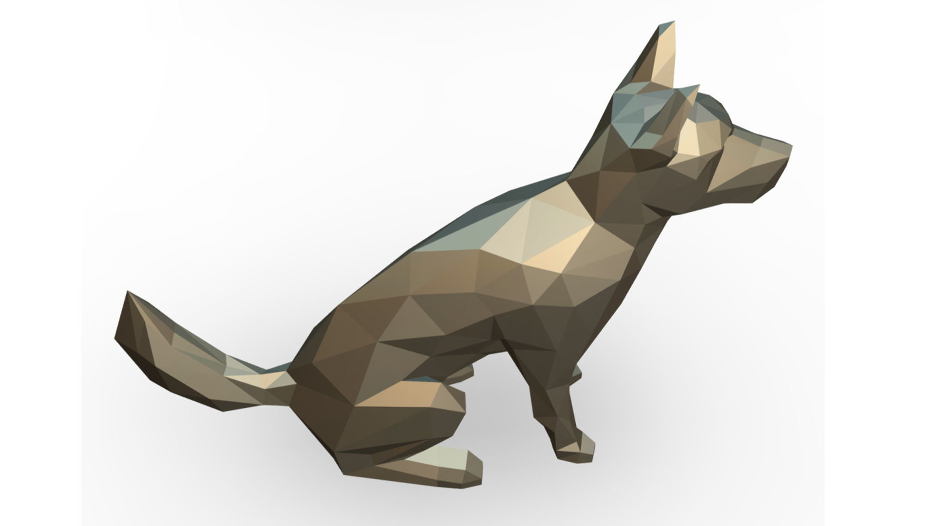 Blue Heeler low poly 3D print model_4