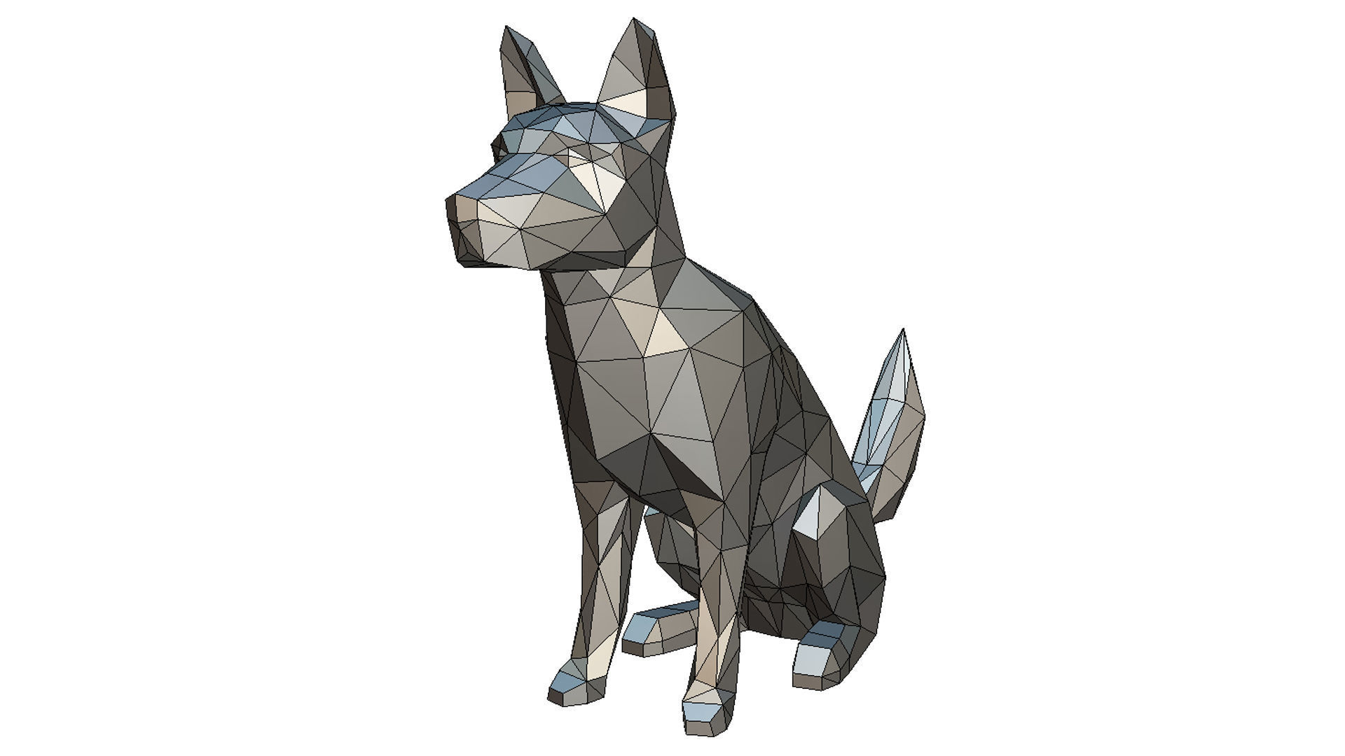 Blue Heeler low poly 3D print model_8