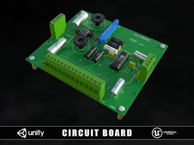 Circuit Board Low-poly 3D model