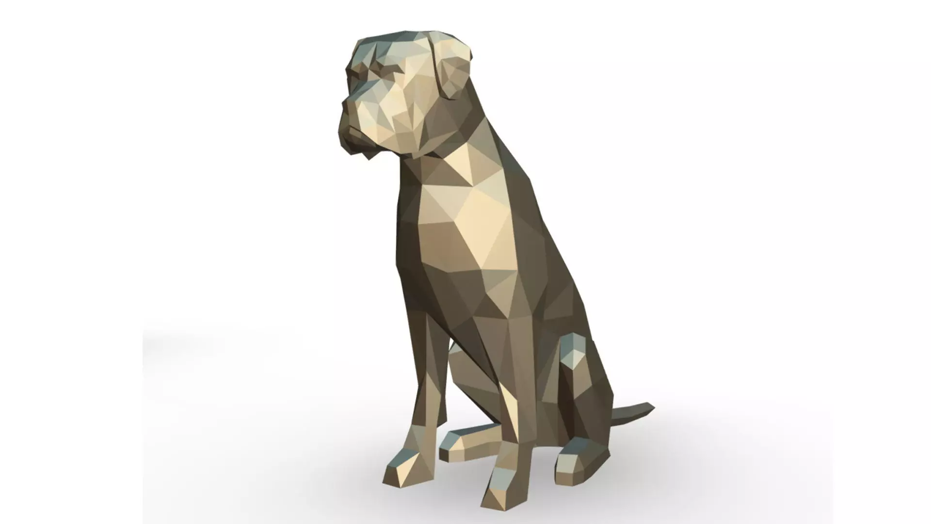 Boxer low poly greyhound 3D print model