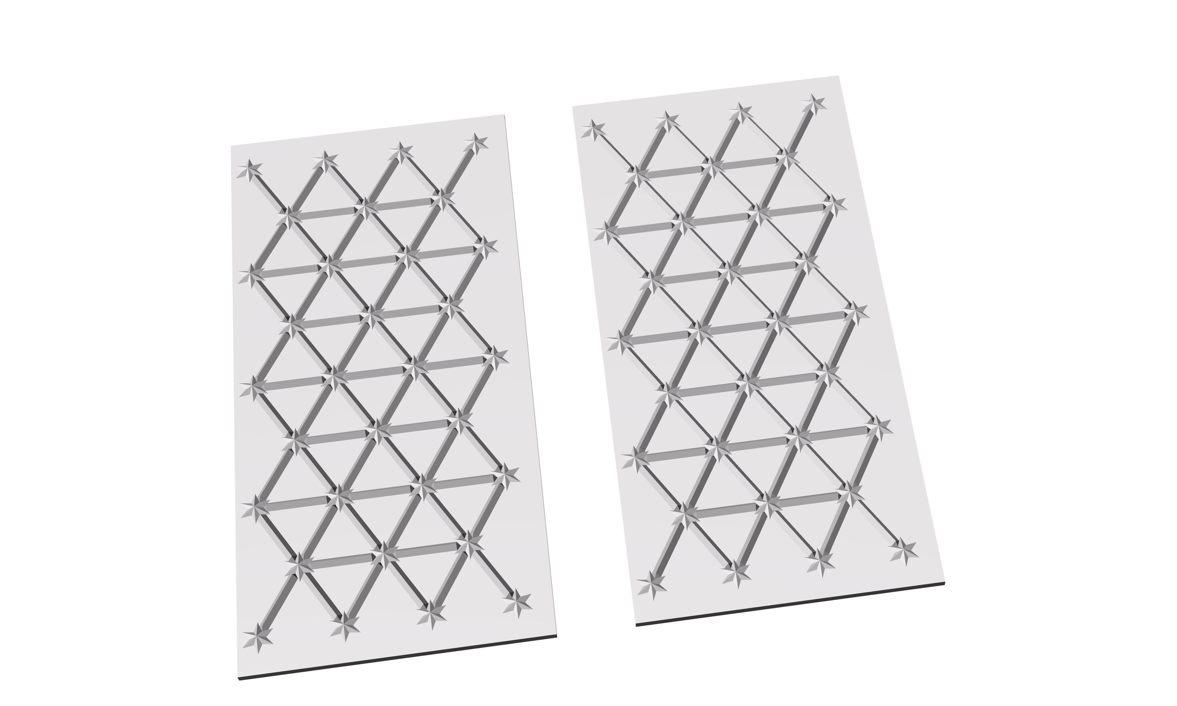 decorative engraved  panel 001  Low-poly 3D model_10