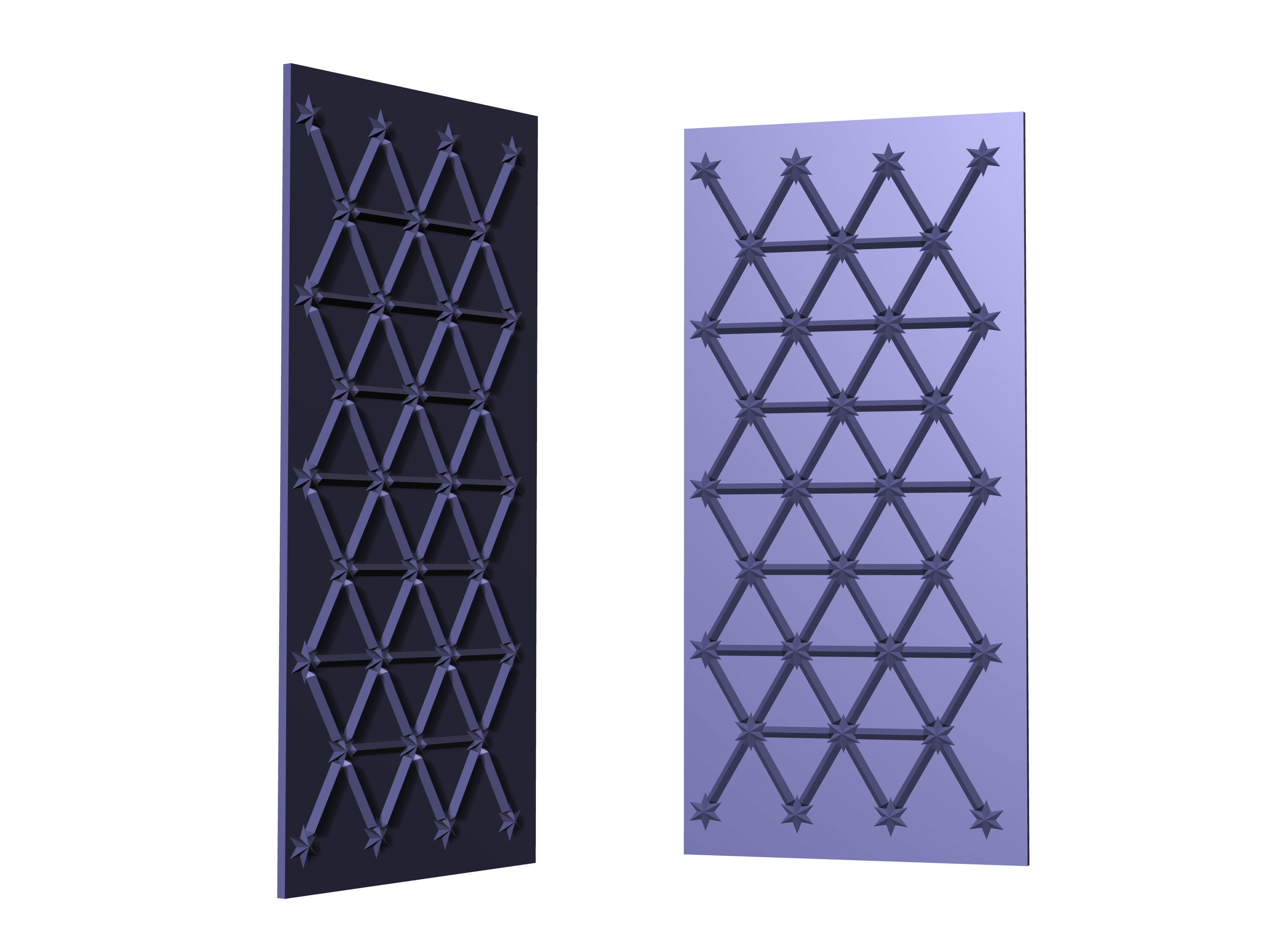 decorative engraved  panel 001  Low-poly 3D model_2